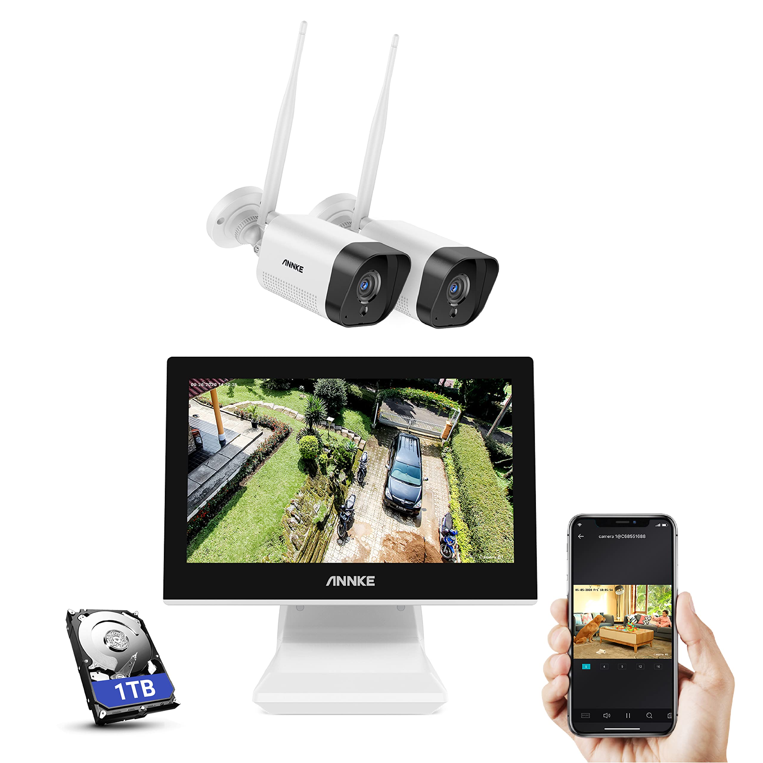 Amazon.co.jp: ANNKE【国内1年間無料保証】ワイヤレスモニター付き防犯